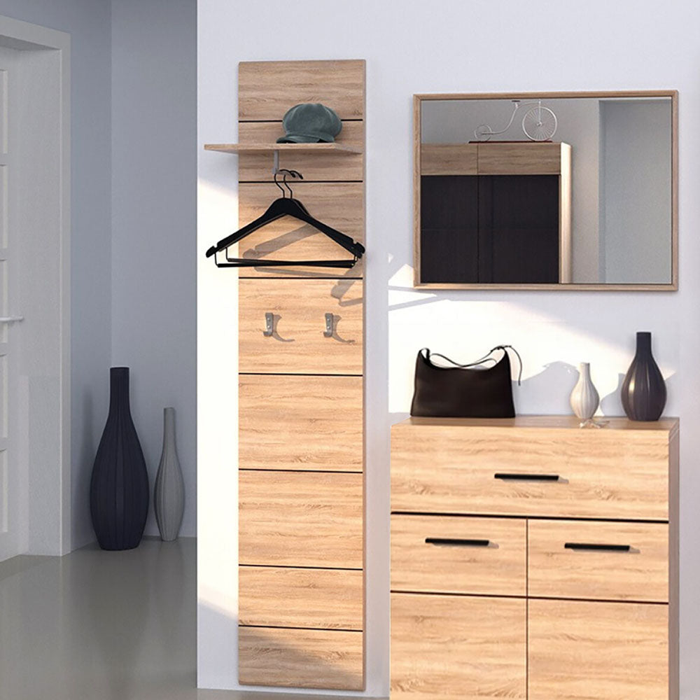 Κρεμάστρα Solo 40x30x194 Sonoma με Λεπτομέρειες Wenge και MDF Καμπυλωτό Τελείωμα