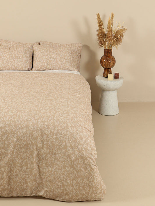 Σετ Σεντόνια Cotton Feelings 2052 Beige Μονό με Λάστιχο 105x205+30εκ