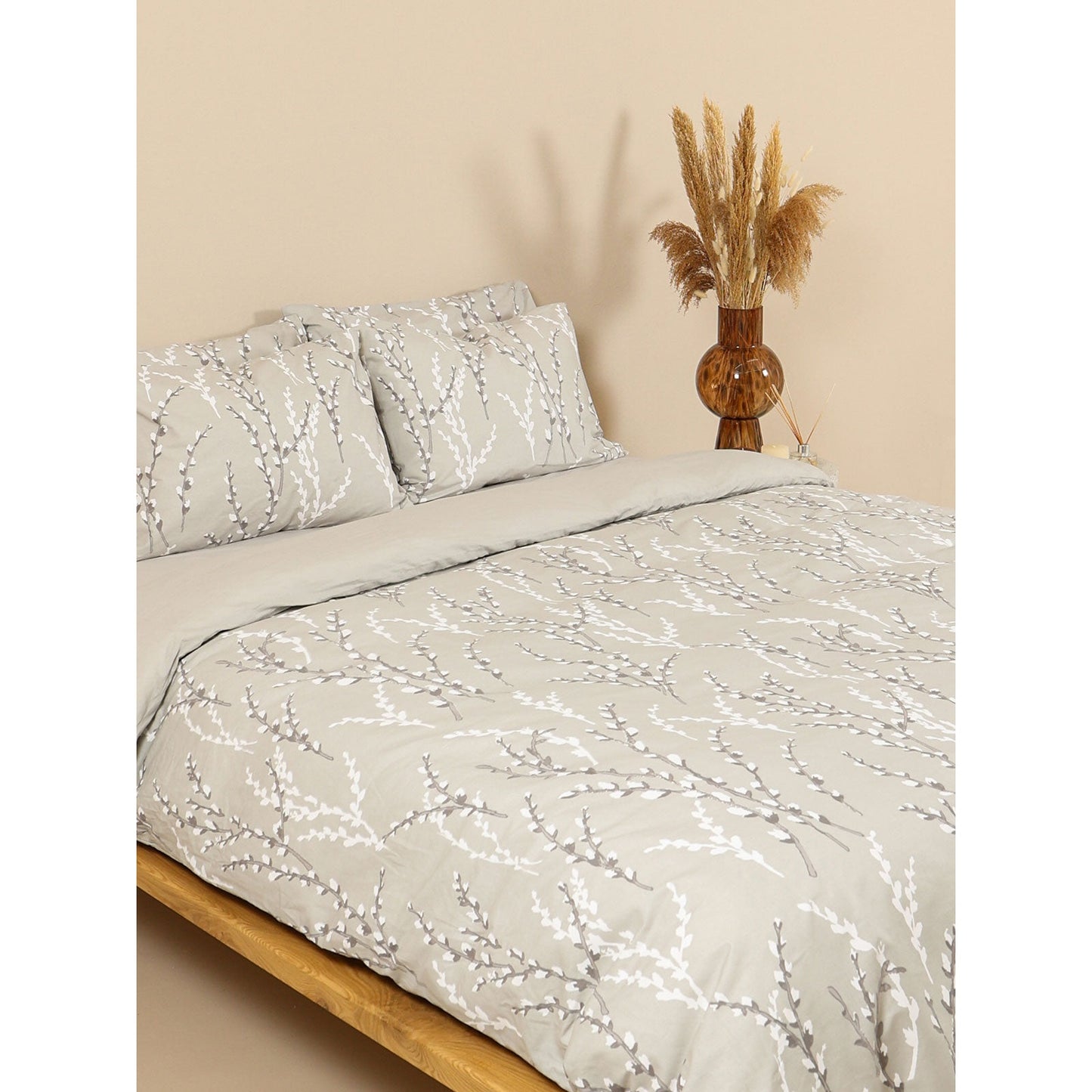 Σετ Σεντόνια Cotton Feelings 2054 Grey Μονό 165x270εκ