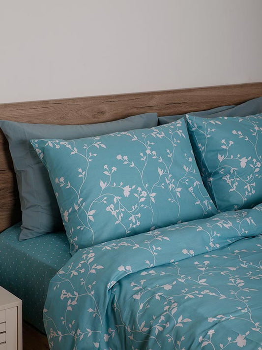 Σετ Σεντόνια Cotton Feelings 924 Aqua Μονό 165x270εκ