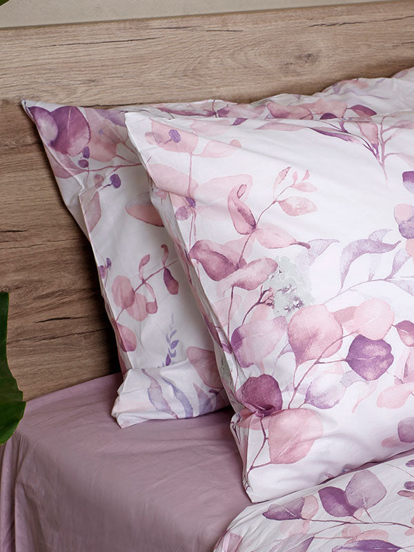 Σετ Σεντόνια Cotton Feelings 932 Lila Μονό με Λάστιχο 105x205+30εκ