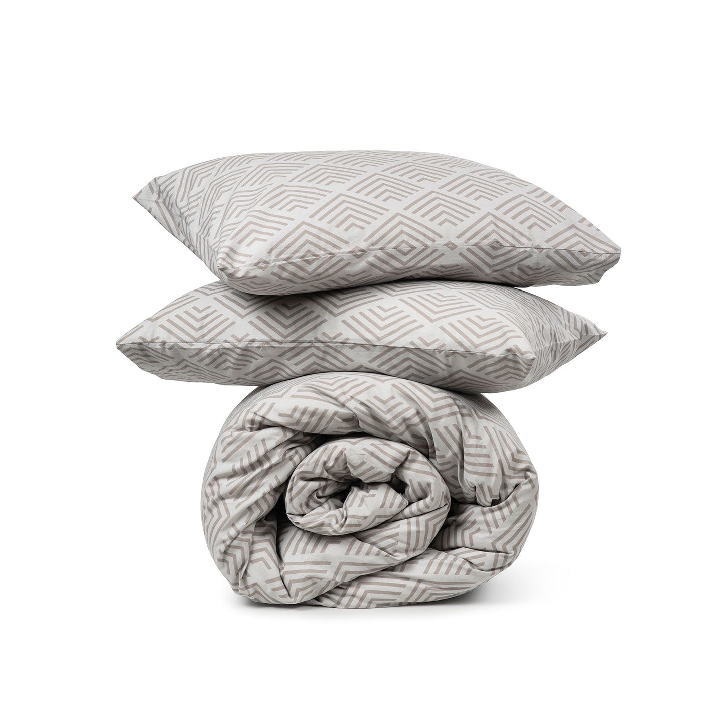 Σετ Σεντόνια Cotton Feelings 2048 Grey Διπλό με Λάστιχο 150x205+30εκ