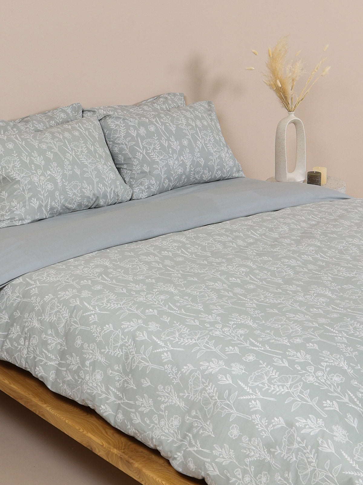 Σετ Σεντόνια Cotton Feelings 2050 Grey Υπέρδιπλο με Λάστιχο 170x205+30εκ