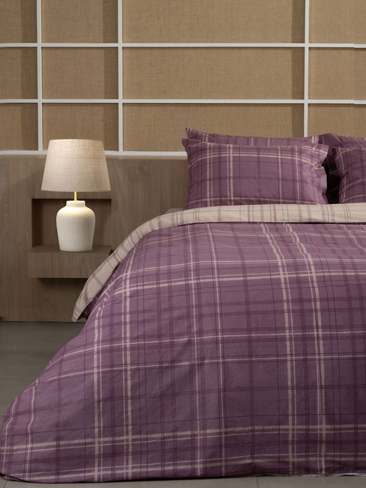 Σετ Σεντόνια Cotton Feelings 2066 Mauve Υπέρδιπλο με Λάστιχο 170x205+30εκ