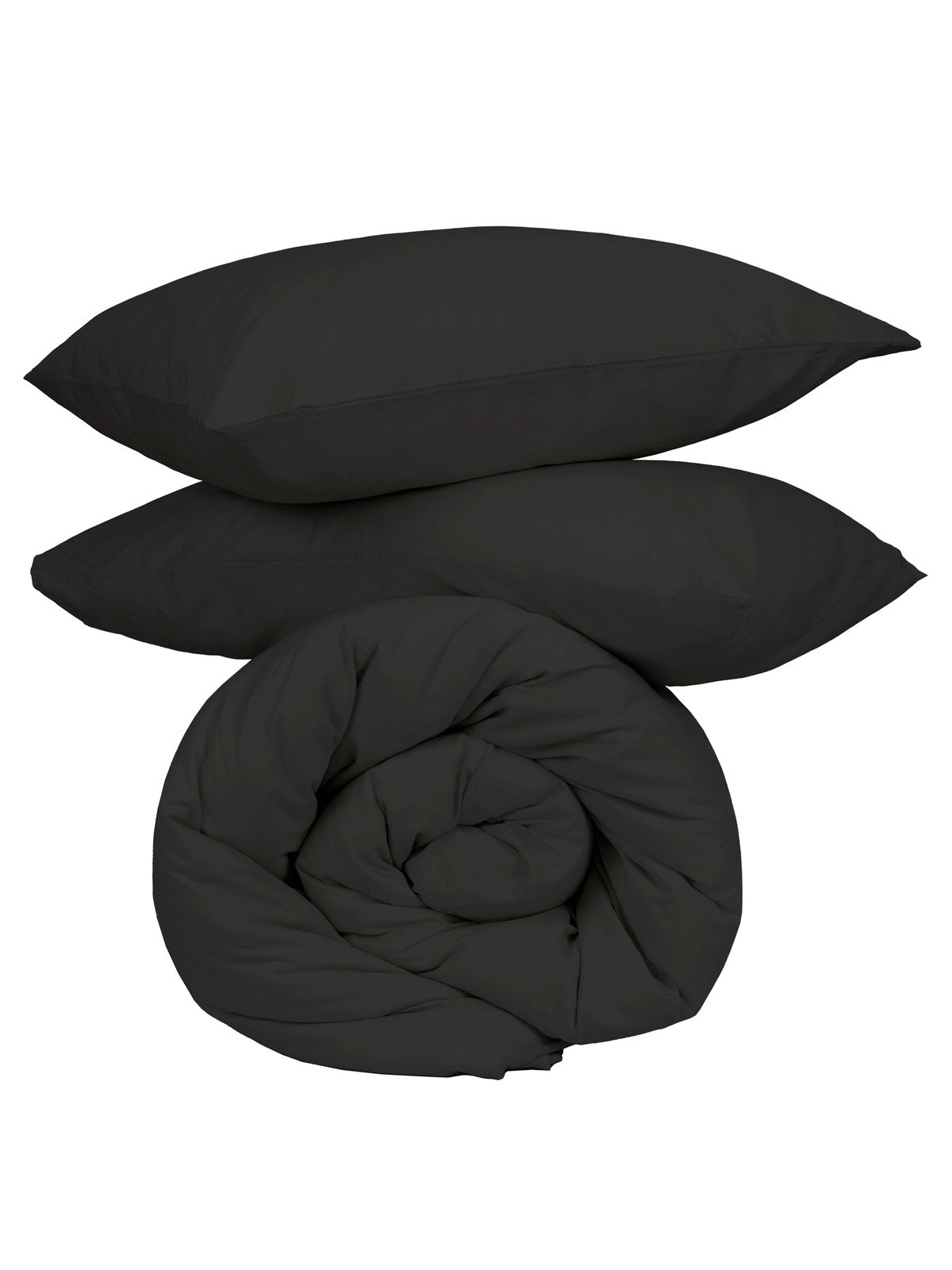 Σετ Σεντόνια Cotton Feelings 111 Black Υπέρδιπλο με Λάστιχο 170x205+30εκ