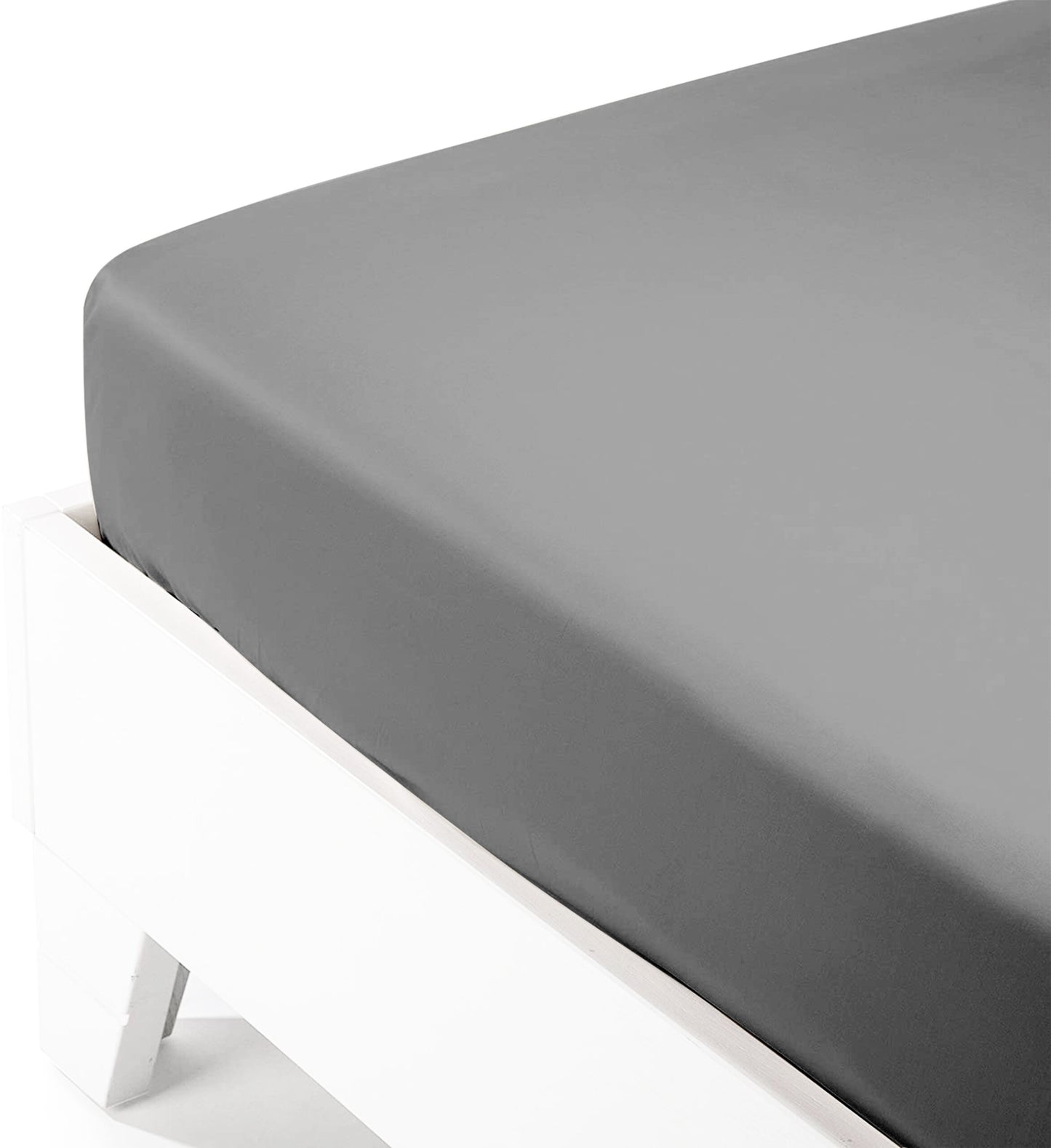 Κατωσέντονο Satin με Λάστιχο Dark Grey Διπλό 160x200+40εκ