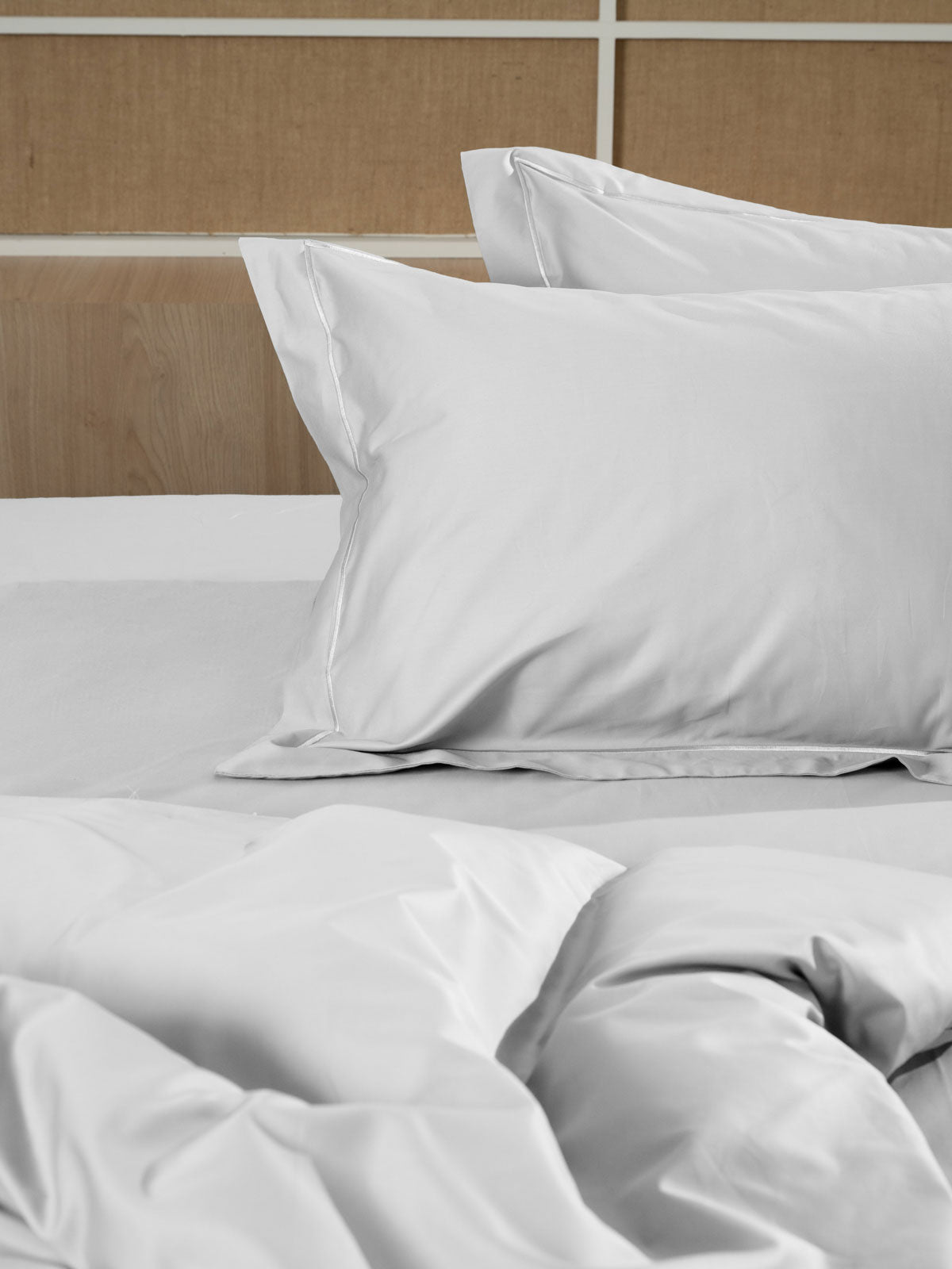 Σετ Σεντόνια Βαμβακοσατέν Omnia Μονόχρωμα White King Size 280x300εκ