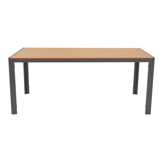 Τραπέζι Nares Αλουμίνιο Ανθρακί-Plywood Φυσικό 180x90x72.5