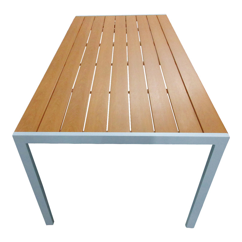 Τραπέζι Nares Αλουμίνιο Λευκό-Plywood Φυσικό 180x90x72.5