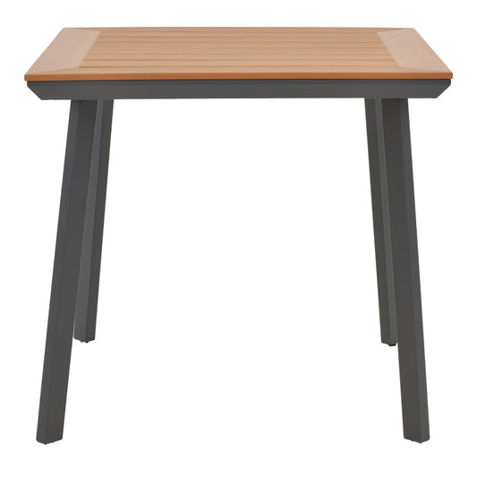 Τραπέζι Synergy Αλουμίνιο Ανθρακί-Plywood Φυσικό 80x80x74