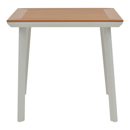 Τραπέζι Synergy Αλουμίνιο Λευκό-Plywood Φυσικό 80x80x74