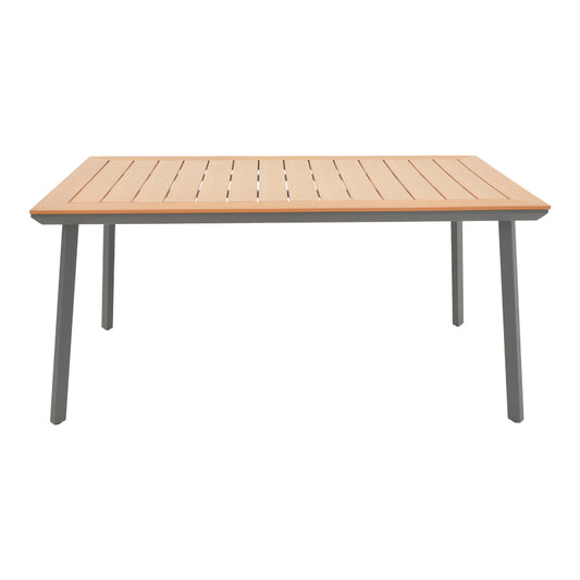 Τραπέζι Griffith Μαύρο Αλουμίνιο και Plywood σε Φυσική Απόχρωση 160x80x74