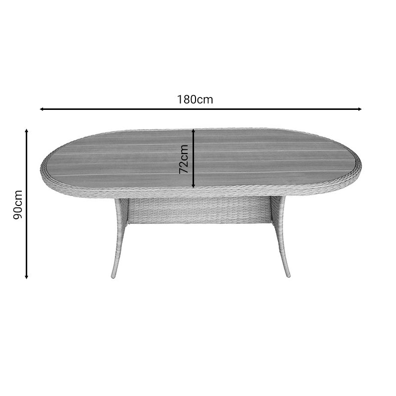 Τραπέζι Keir Rattan-Αλουμίνιο Καφέ 180X90X72