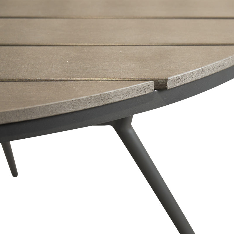 Τραπεζαρία Appa-Moly Σετ 5 Τεμ Αλουμίνιο και Plywood σε Ανθρακί Απόχρωση Φ120x74