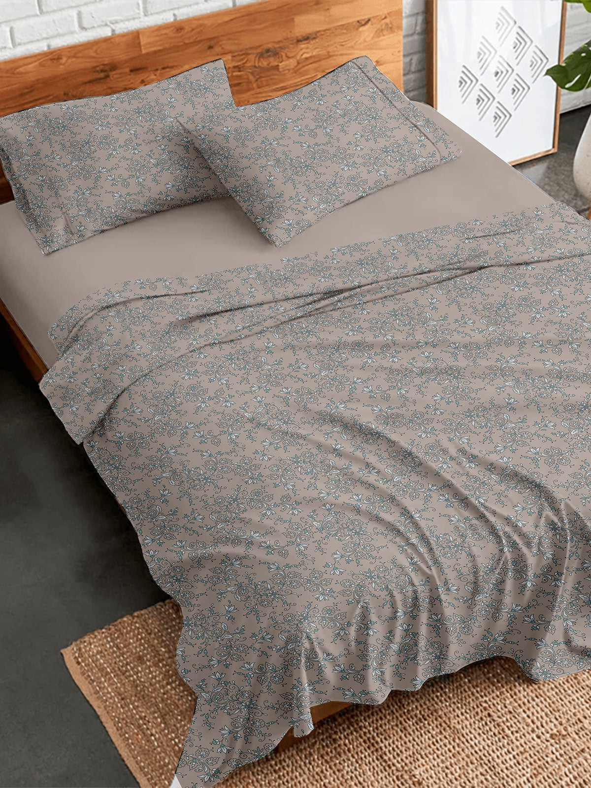 Σετ Σεντόνια Flannel 928 Beige Διπλό Με Λάστιχο (150x205+30)