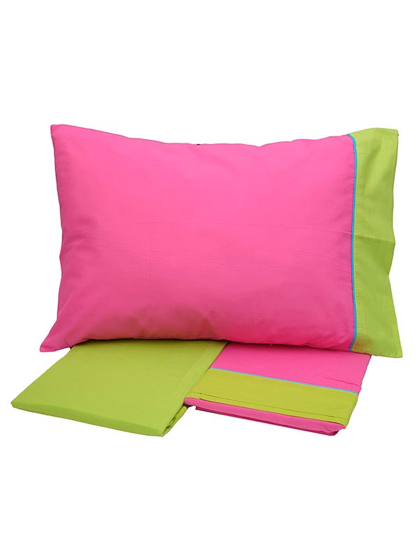 Σετ Σεντόνια Cotton Feelings Εμπριμέ 2211 Fuchsia Μονό 160x260εκ