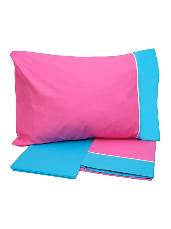 Σετ Σεντόνια Cotton Feelings Εμπριμέ 2215 Fuchsia Μονό 160x260εκ