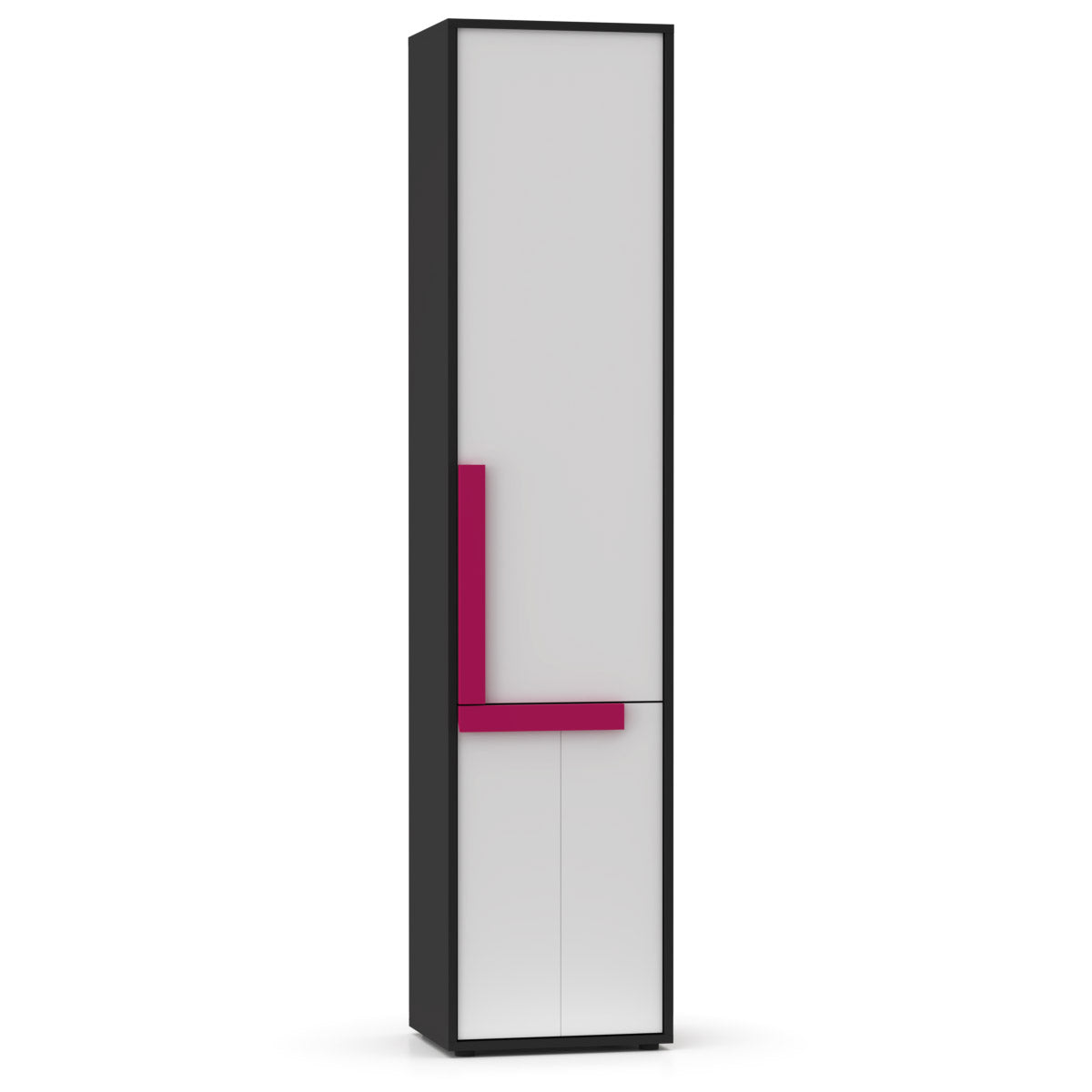 Ντουλάπα Μονόφυλλη Alex 44x36x194 Γραφίτης-Λευκό