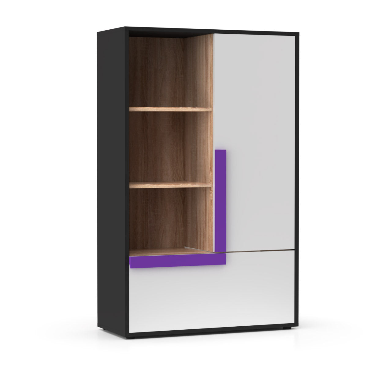 Ραφιέρα Alex 84x36x133 Γραφίτης-Σονόμα-Λευκό