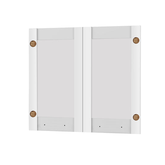 Άνω Πορτάκια-Τζάμι Charlotte Λευκό 80x71.8x1.6