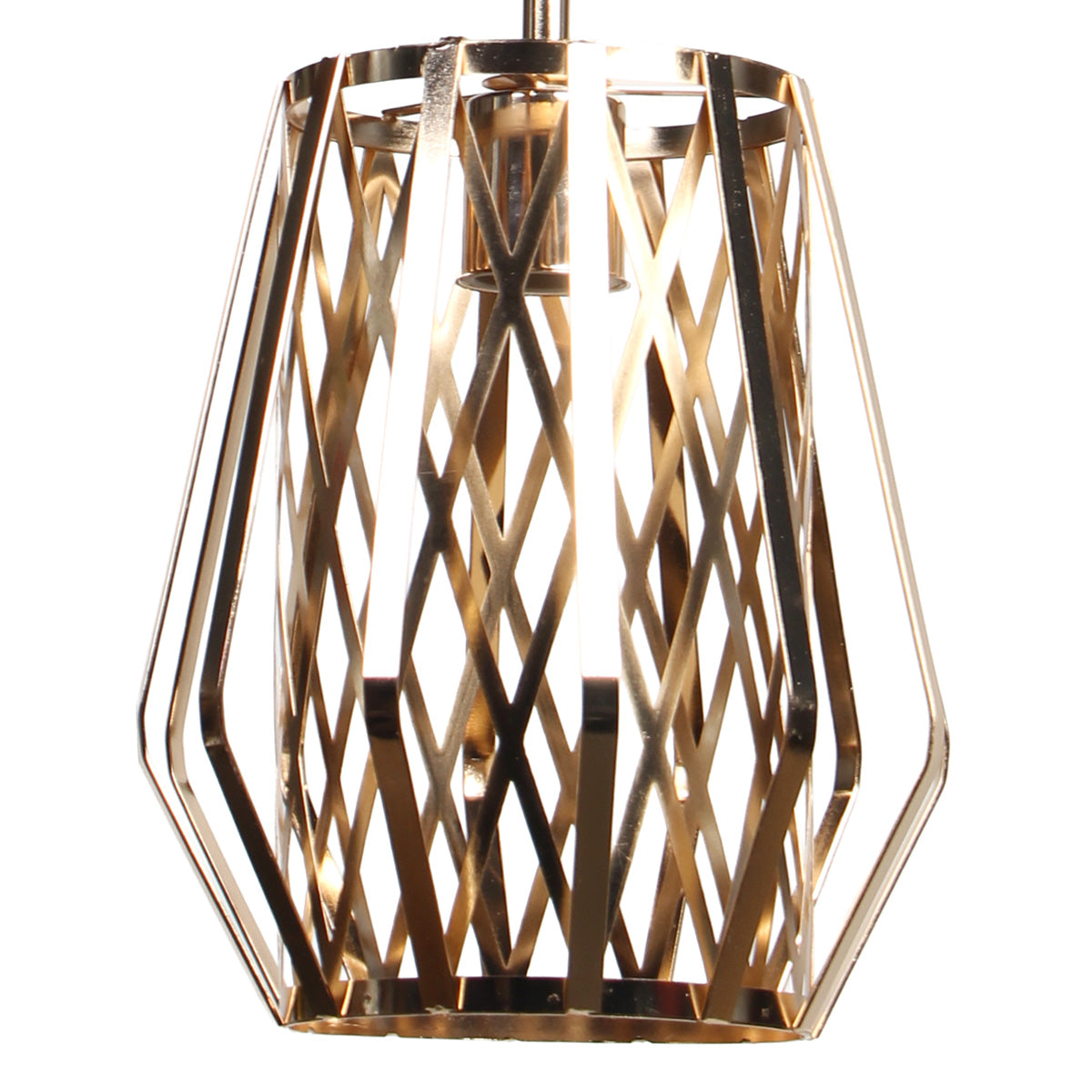 Φωτιστικό Μεταλλικό Κρεμαστό Μονόφωτο Ε27 Φ18x22 εκ. Χρυσό