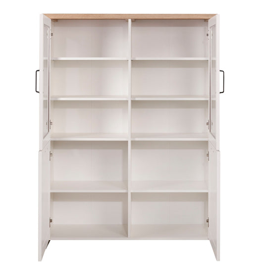 Βιτρίνα Verne Δίφυλλη Λευκό-Φυσικός Δρυς 114.8x37.2x153