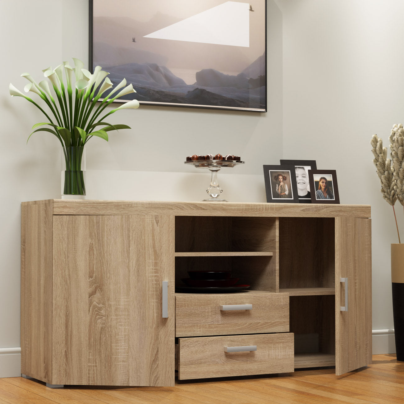 Μπουφές Damis με MDF Διακόσμηση 164x45x80