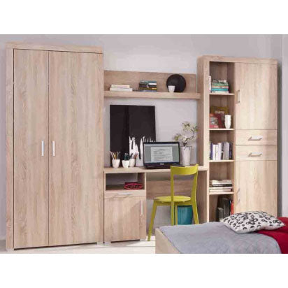 Ντουλάπα Ραφιέρα Damis με Συρτάρια Sonoma 90.5x35x203