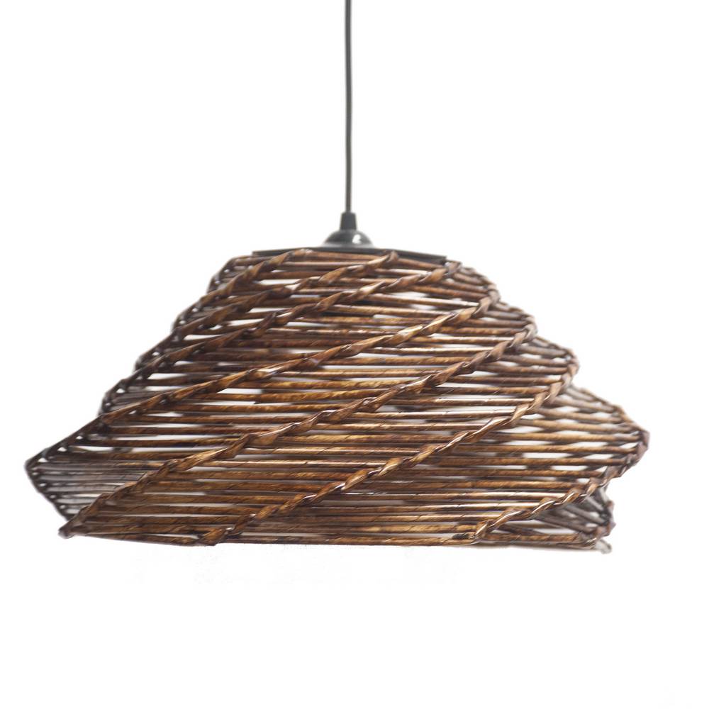 Φωτιστικό Κρεμαστό Μονόφωτο PVC Καφέ Ε27 Φ40x65