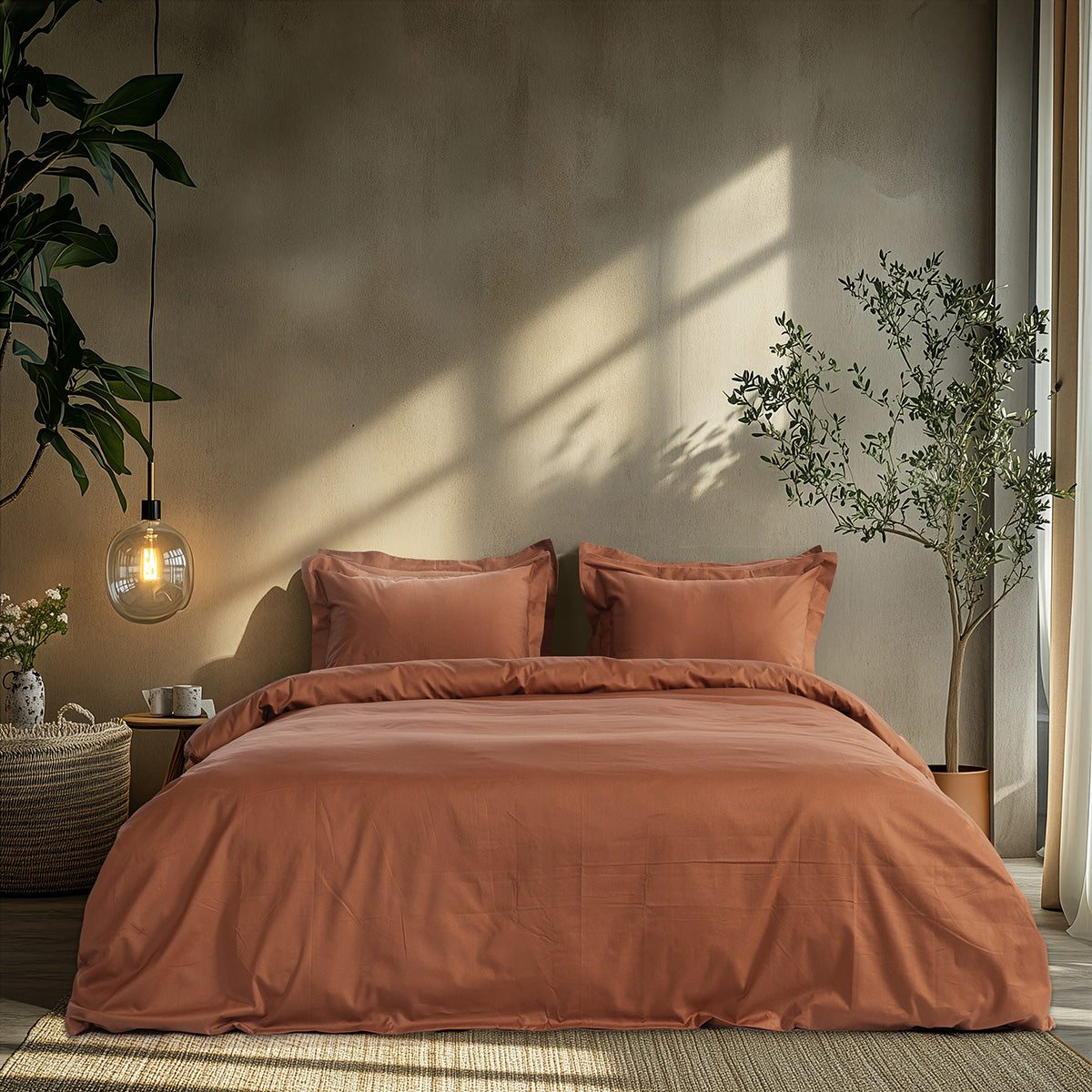Σετ Παπλωματοθήκη Μονή Art 1700 Harmony 170x250εκ Μόκα