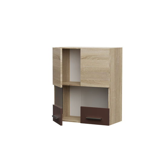 Alina Πάνω Ντουλάπι με Τζάμι 60x30,5x71,8 Σονόμα-Μόκκα