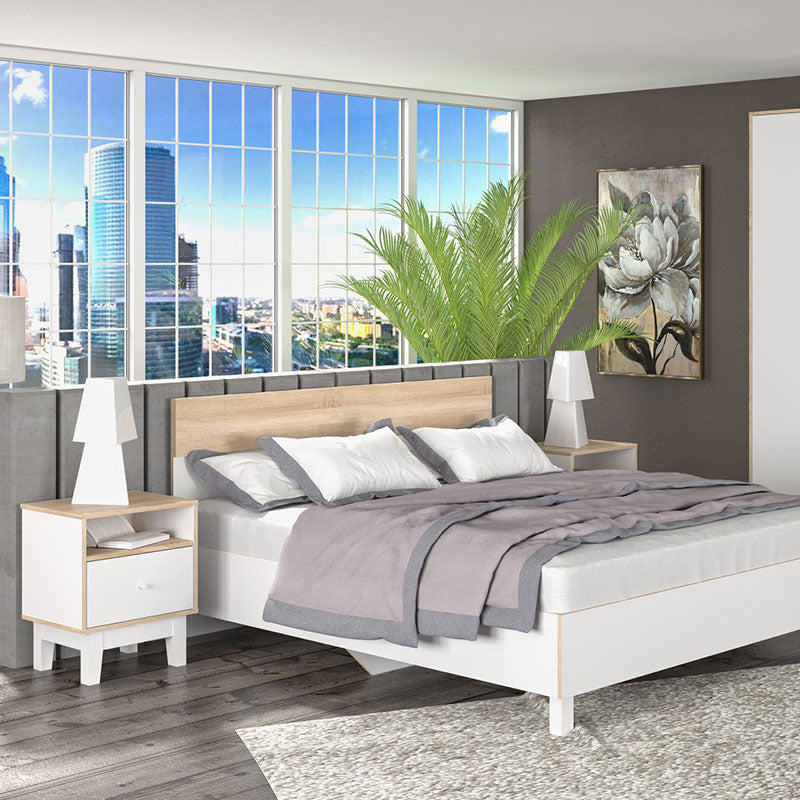 Κομοδίνο Awell Sonoma-Λευκό 45x44x58