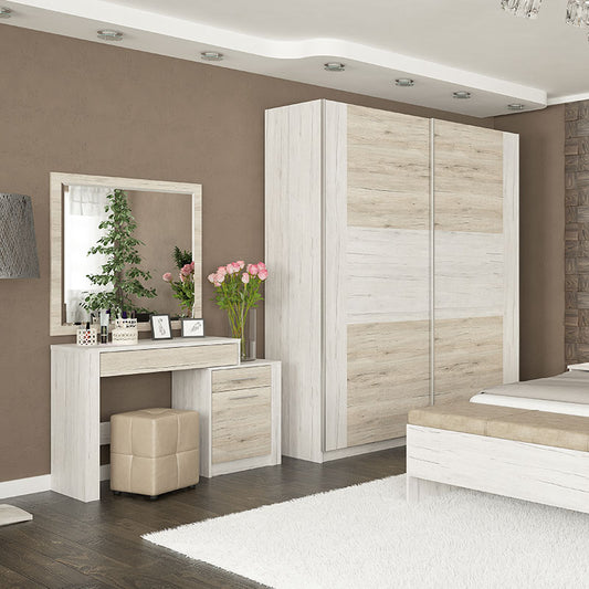 Τουαλέτα-Καθρέπτης Neruda Λευκό Antique-Oak 114,5x39,5x76