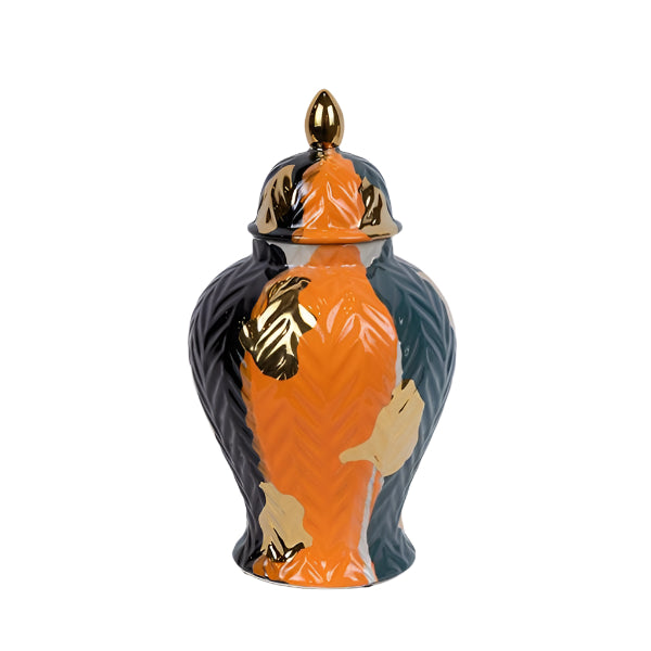 ΒΑΖΟ ΜΕ ΚΑΠΑΚΙ ΚΕΡΑΜΙΚΟ TEΡΡΑΚΟΤΤΑ-ΣΚΟΥΡΟ ΠΡΑΣΙΝΟ-ΧΡΥΣΟ 21x21x36