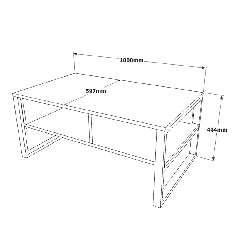 Τραπέζι Σαλονιού Honora Oak-Μαύρο 100x60x44,5