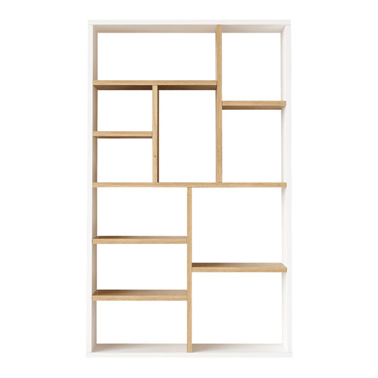 Βιβλιοθήκη Boteca 10 Θέσεων σε Oak-Λευκή Απόχρωση 75x22x123.6