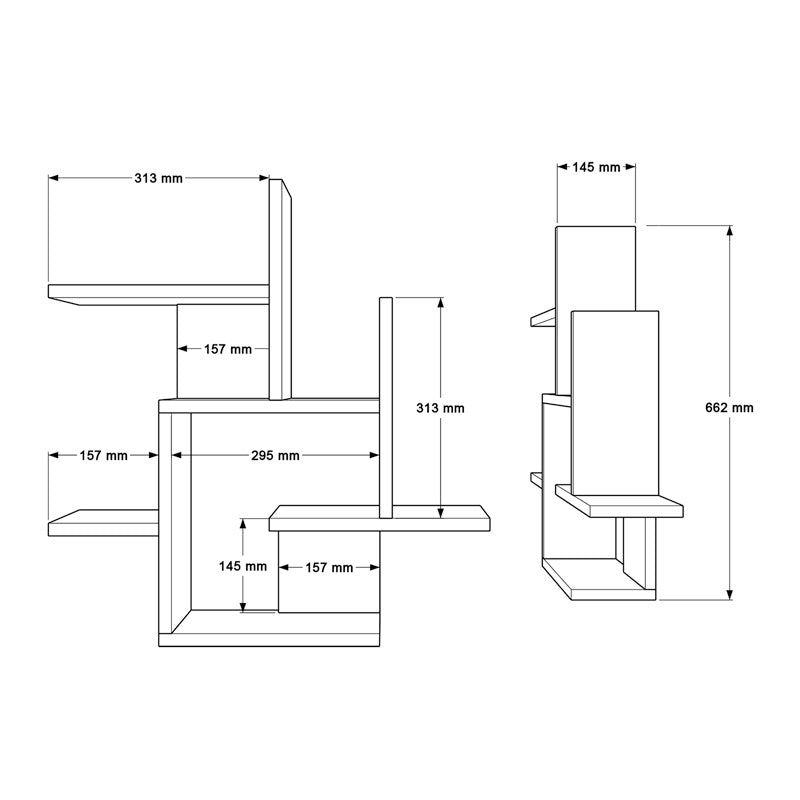 Ραφιέρα Τοίχου Nogara σε Φυσική-Λευκή Απόχρωση 62.6x14.5x66.2