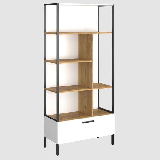 Βιβλιοθήκη Santes Χρυσό Δρυς-Λευκό 90x42x197.5