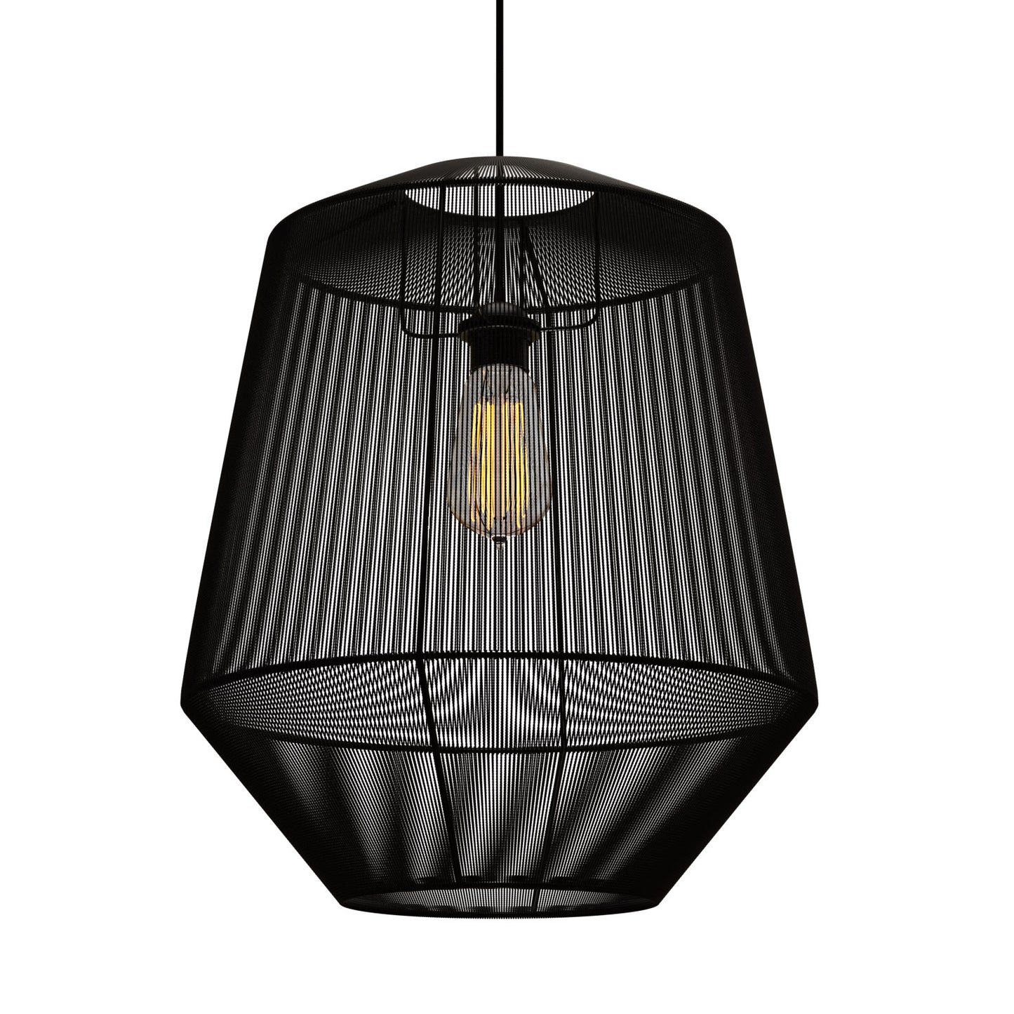 Κρεμαστό Μονόφωτο Φωτιστικό Μαύρο Ε27 Φ40x130