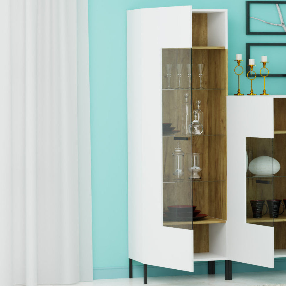 Βιτρίνα Santes Χρυσό Δρυς-Λευκό 64.2x42x197.5