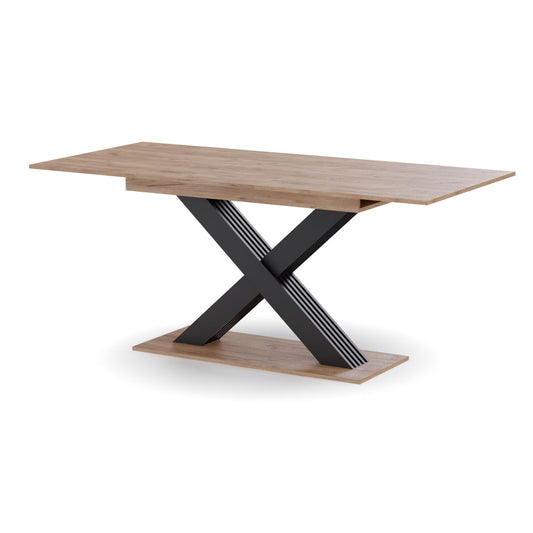 Τραπέζι Επεκτεινόμενο Cross Χρυσό Δρυς-Ανθρακί 150-185x85x76.2