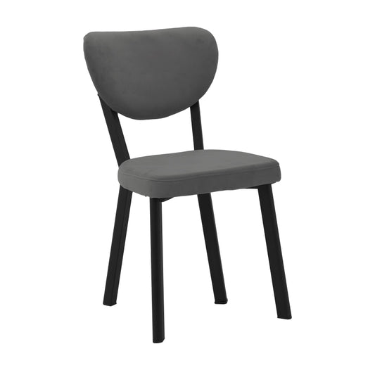 Καρέκλα Joley Ανθρακί Βελούδο-Πόδι Μαύρο Μέταλλο 45X39X86.5