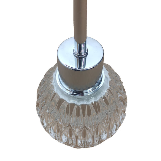 Φωτιστικό Κρεμαστό Μονόφωτο Γυάλινο-Χρώμιο Ε27 Φ11x150