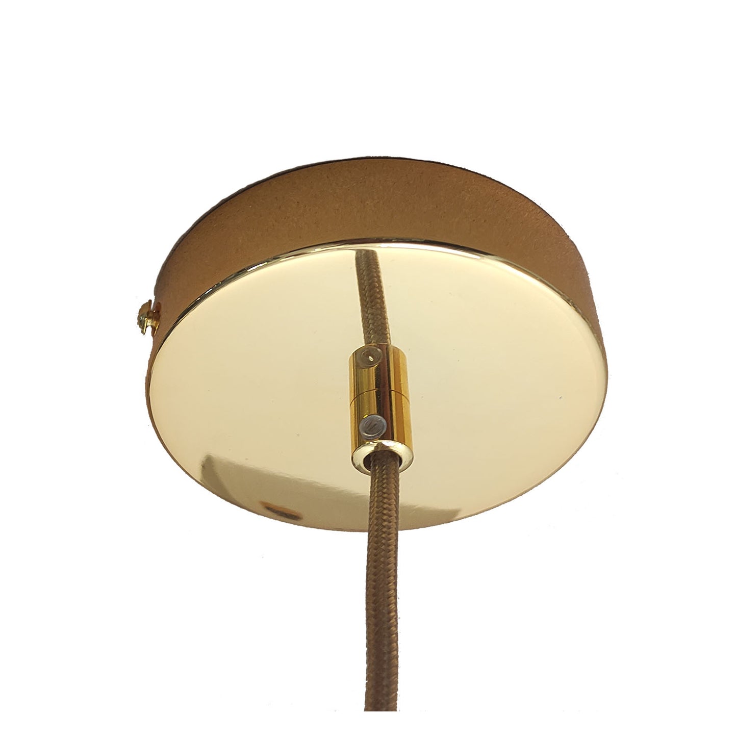 Φωτιστικό Κρεμαστό Μονόφωτο Γυάλινο-Χρυσό Ε27 Φ11x150