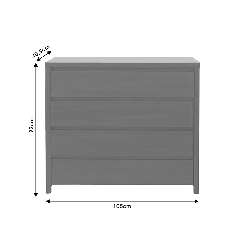 Συρταριέρα Selina 4ων Συρταριών Wenge 105X40.5X92
