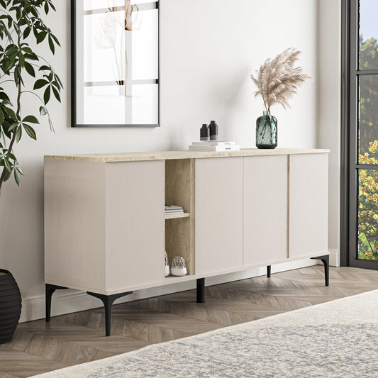 Μπουφές Vetine σε Λευκή Απόχρωση 180x45x80