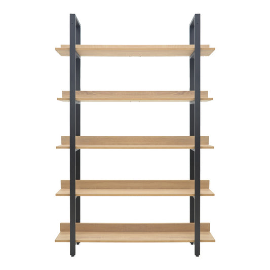 Βιβλιοθήκη Almond σε Oak-Μαύρη Απόχρωση 120x29x185