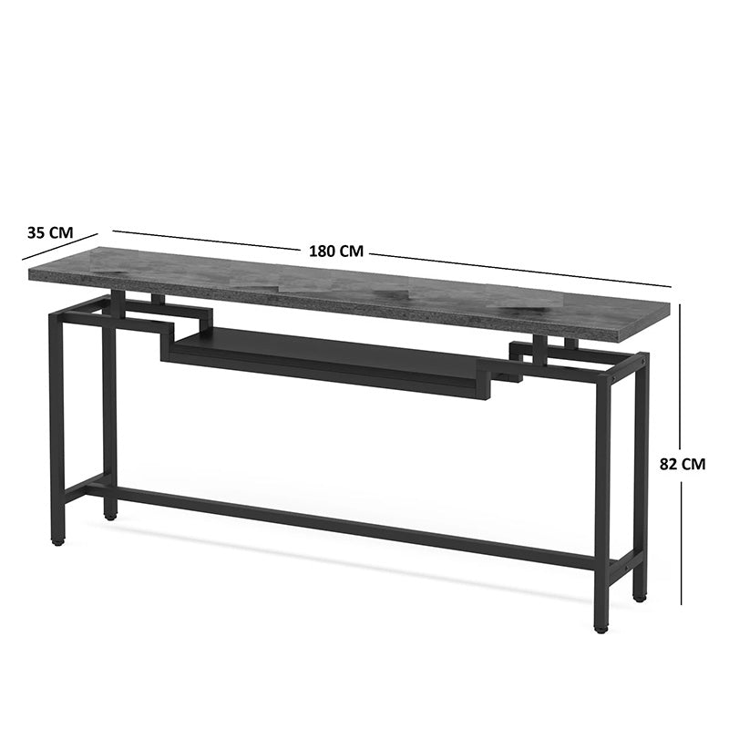 Κονσόλα Onole σε Καρυδί - Μαύρο Μέταλλο 180x35x82