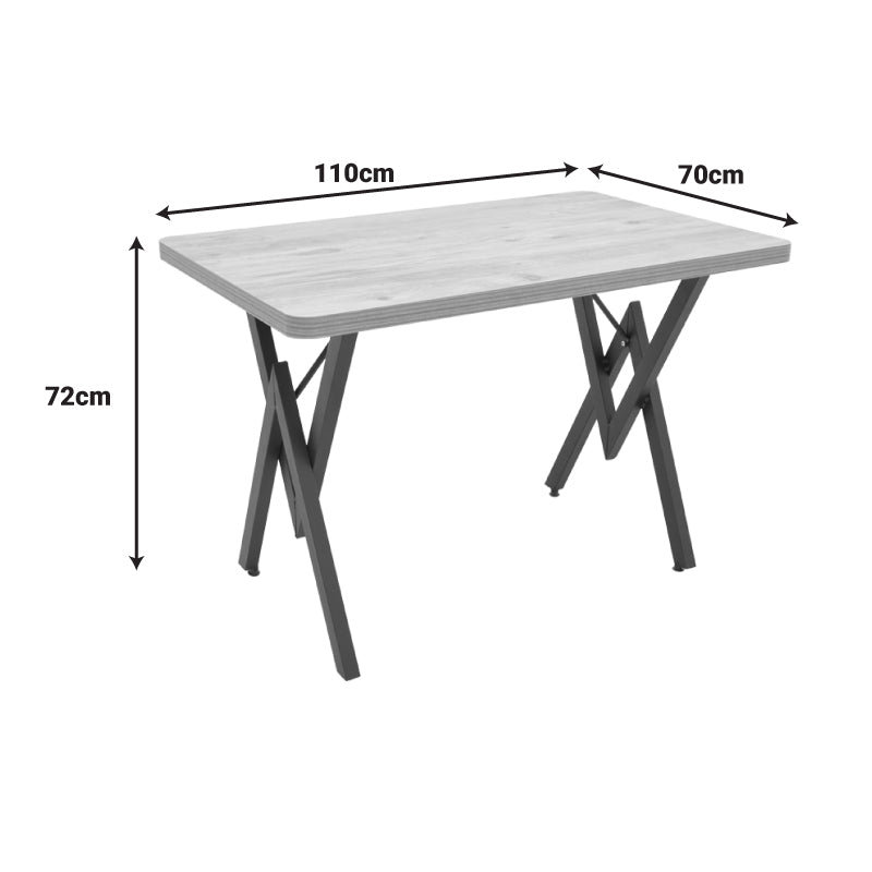 Τραπέζι Vertex Oak με Μαύρα Μεταλλικά Πόδια 110x70x72
