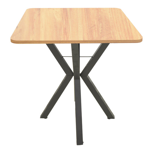 Τραπέζι Arenya Φυσική Απόχρωση με Μαύρα Μεταλλικά Πόδια 70x70x72